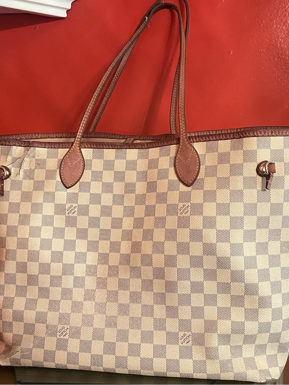 Louis Vuitton Damier Azur Neo Neverfull MM Rose Ballerine